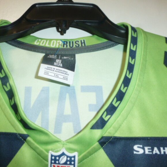 Seattle Seahawks NFL Team Apparel T-Shirt XXL Neon Green /Nike logo - Picture 5 of 13